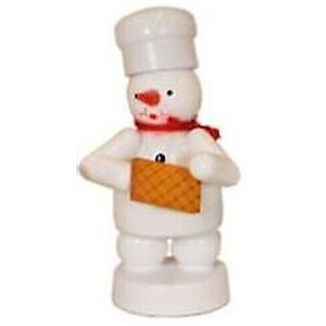 Fa. Volker Zenker Erzgebirgische Volkskunst Minifigure Snowman Baker With Waffle Height 8cm New Figures House Tree Figurine Fa. Volker Zenker Erzgebirgische Volkskunst Minifigure Snowman Baker With Waffle Height 8cm New Figures House Tree Figurine