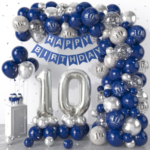 Does Not Apply 10th Birthday Decorations, Navy Blue Silver 10th Birthday Balloon Garland Arch K Does Not Apply 10th Birthday Decorations, Navy Blue Silver 10th Birthday Balloon Garland Arch K