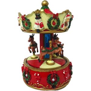 Gisela Graham Musical Christmas Reindeer Carousel Merry Go Round 17cm We Wish You A Merry Xmas Gisela Graham Musical Christmas Reindeer Carousel Merry Go Round 17cm We Wish You A Merry Xmas