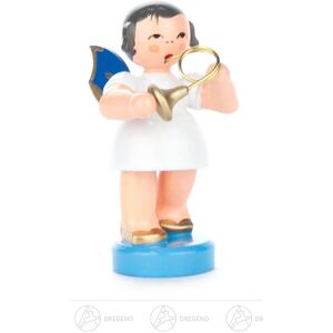 Großhandel Dregeno Angel With Horn Standing, Blue Wings H=approx 5.5 Cm Erzgebirge Christmas Figure Großhandel Dregeno Angel With Horn Standing, Blue Wings H=approx 5.5 Cm Erzgebirge Christmas Figure