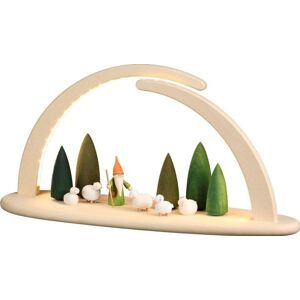 Seiffener Volkskunst Eg Schauwerkstatt Large Natural Led Illuminated Candle Arch Shepherd Gnome Motif 42x21x13cm New Seiffener Volkskunst Eg Schauwerkstatt Large Natural Led Illuminated Candle Arch Shepherd Gnome Motif 42x21x13cm New
