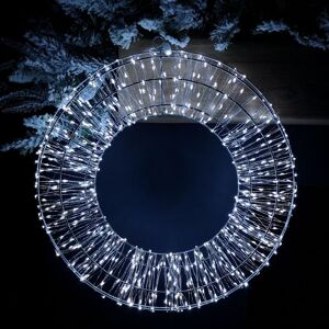 Samuel Alexander 45cm Light Up Silver Hanging Christmas Beaded Wreath With 600 White Leds Samuel Alexander 45cm Light Up Silver Hanging Christmas Beaded Wreath With 600 White Leds