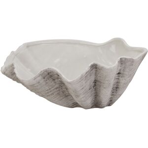 Hill Interiors Adele Shell Bowl - Ceramic - White/Grey Hill Interiors Adele Shell Bowl - Ceramic - White/Grey