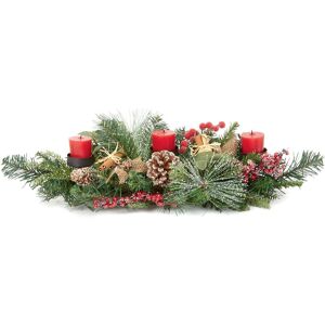 Premier Christmas 3 Candle Holder Table Centrepiece Decoration - 60cm Artificial Premier Christmas 3 Candle Holder Table Centrepiece Decoration - 60cm Artificial