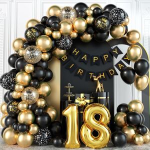 Domgoge 18th Birthday Decorations For Boys Black And Gold Balloons Arch Kit With Number Domgoge 18th Birthday Decorations For Boys Black And Gold Balloons Arch Kit With Number