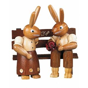 Müller Easter Bunny, Couple, On Garden Bench, Height 9 Cm / 4 Inch, Orig.. Mu 42198 New Müller Easter Bunny, Couple, On Garden Bench, Height 9 Cm / 4 Inch, Orig.. Mu 42198 New