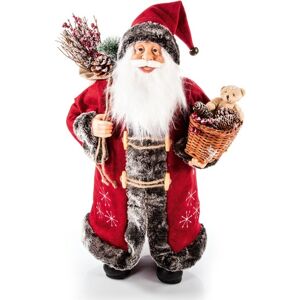 Premier Santa Traditional Standing Father Christmas Basket Teddy Sack - 60cm Premier Santa Traditional Standing Father Christmas Basket Teddy Sack - 60cm