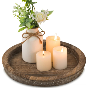 Does Not Apply Wooden Candle Holder Tray: Round Decorative Candle Plate Farmhouse Table Centerp Does Not Apply Wooden Candle Holder Tray: Round Decorative Candle Plate Farmhouse Table Centerp