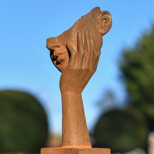 Black Country Metal Works Abstract Thinking Face Rustic Cast Iron Sculpture Black Country Metal Works Abstract Thinking Face Rustic Cast Iron Sculpture