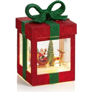 Premier Christmas Red Green Glitter Metal Gift Parcel Santa Reindeer & Sleigh 18cm Tall Premier Christmas Red Green Glitter Metal Gift Parcel Santa Reindeer & Sleigh 18cm Tall