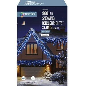 Premier Decorations Christmas 960 Led Snowing Icicles With Timer Blue White 23.8m Premier Decorations Christmas 960 Led Snowing Icicles With Timer Blue White 23.8m