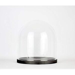 Emh Small Handmade Mouth Blown Clear Circular Glass Display Cloche Dome With Blac... Emh Small Handmade Mouth Blown Clear Circular Glass Display Cloche Dome With Blac...