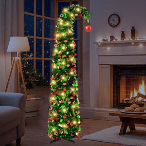 Lpqkccy 150cm/5ft Pop Up Christmas Tree With 50 Leds Lights, Whimsical Artificial Colla Lpqkccy 150cm/5ft Pop Up Christmas Tree With 50 Leds Lights, Whimsical Artificial Colla