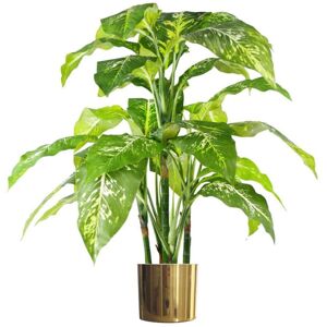 Leaf 100cm Large Fox'S Aglaonema (Spotted Evergreen) Tree Artificial & Gold Planter Leaf 100cm Large Fox'S Aglaonema (Spotted Evergreen) Tree Artificial & Gold Planter