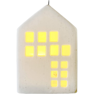 Mobili Rebecca Rebecca Christmas House with Lights - Ceramic White - Christmas Decoration Mobili Rebecca Rebecca Christmas House with Lights - Ceramic White - Christmas Decoration