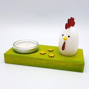 Erzgebirgische Volkskunst Drechslerei Schalling Tealight Holder With Cock, Coloured Height 7,5cm New Tea Light Stand Candle Wood Erzgebirgische Volkskunst Drechslerei Schalling Tealight Holder With Cock, Coloured Height 7,5cm New Tea Light Stand Candle Wood