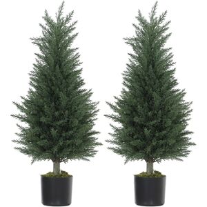 Homcom Set Of 2 Decorative Artificial Plant, Fake Plants For Home Decor 90cm Homcom Set Of 2 Decorative Artificial Plant, Fake Plants For Home Decor 90cm