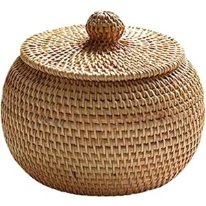 Sodial 2x(Round Rattan Box With Lid, Storage Basket Decoration For Home Z6k2)8292 Sodial 2x(Round Rattan Box With Lid, Storage Basket Decoration For Home Z6k2)8292