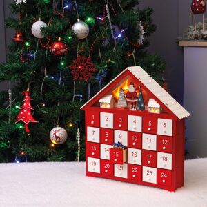 Mysmartbuy.Com Red & White Wooden Advent Calendar With 24 Drawers Light Up Christmas Decoration Mysmartbuy.Com Red & White Wooden Advent Calendar With 24 Drawers Light Up Christmas Decoration