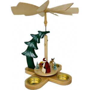 Richard Glässer Seiffen Christmas Pyramidsanta Claus With Reindeer, Height 27 Cm, Origina.. Rg 15876 New Richard Glässer Seiffen Christmas Pyramidsanta Claus With Reindeer, Height 27 Cm, Origina.. Rg 15876 New