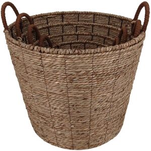 Decorative Basket Home Esprit Dark Brown Light Brown Metal Rope Fibre [4 Piec Decorative Basket Home Esprit Dark Brown Light Brown Metal Rope Fibre [4 Piec