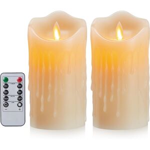 2 Pack Led Flameless Candles With Remote Control - Battery Operated, Flickering 2 Pack Led Flameless Candles With Remote Control - Battery Operated, Flickering