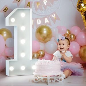 Mixifox 3ft Light Up Numbers Birthday Decoration: Large Marquee Numbers 1 For 1st 21st Mixifox 3ft Light Up Numbers Birthday Decoration: Large Marquee Numbers 1 For 1st 21st