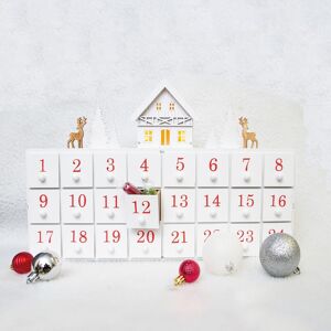 Mysmartbuy.Com Battery Powered White Wooden Advent Calendar Light Up Festive Xmas Decoration Mysmartbuy.Com Battery Powered White Wooden Advent Calendar Light Up Festive Xmas Decoration