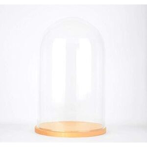Emh Large Handmade Mouth Blown Glass Dome With Natural Wooden Base 50 X 25 Cm Emh Large Handmade Mouth Blown Glass Dome With Natural Wooden Base 50 X 25 Cm