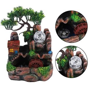 (220v Eu Plug)Simulation Resin Desktop Fountain Rockery Decor Atomizing Home Fi (220v Eu Plug)Simulation Resin Desktop Fountain Rockery Decor Atomizing Home Fi