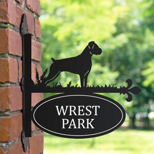 Black Country Metal Works Cast Iron & Steel Fully Customisable Boxer Dog House Name Sign Black Country Metal Works Cast Iron & Steel Fully Customisable Boxer Dog House Name Sign