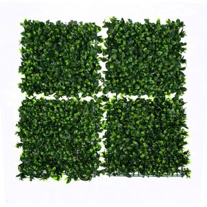 Greenbrokers Green Artificial Wall Hedge Light/dark Leaf Foliage (Pack Of 4) Greenbrokers Green Artificial Wall Hedge Light/dark Leaf Foliage (Pack Of 4)