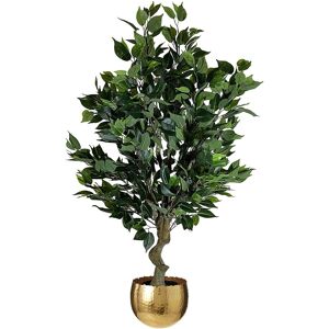 100cm Leaf Realistic Artificial Ficus Tree / Plant Bush Ficus Gold Curve Planter 100cm Leaf Realistic Artificial Ficus Tree / Plant Bush Ficus Gold Curve Planter