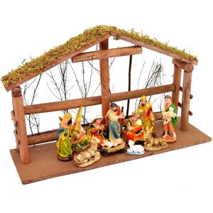 Shatchi Christmas Figure Set Nativity Scene Wooden Stable Birth Jesus Christ Xmas Decor Shatchi Christmas Figure Set Nativity Scene Wooden Stable Birth Jesus Christ Xmas Decor