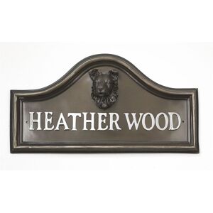 Black Country Metal Works Bronze Finish Border Collie Dog Arched House Name Plaque Black Country Metal Works Bronze Finish Border Collie Dog Arched House Name Plaque