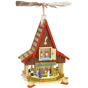 Richard Glässer Seiffen Christmas Pyramid Advent House, Height 53 Cm / 21 Inch, Original .. Rg 09080 New Richard Glässer Seiffen Christmas Pyramid Advent House, Height 53 Cm / 21 Inch, Original .. Rg 09080 New