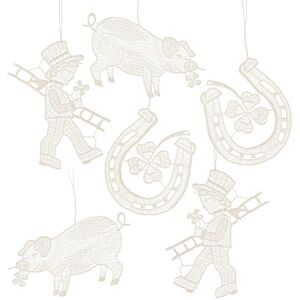 Großhandel Dregeno Tree Decoration 6-Piece Set With Horseshoe, Pig, And Chimney Sweep 9x9.5x0.1cm Großhandel Dregeno Tree Decoration 6-Piece Set With Horseshoe, Pig, And Chimney Sweep 9x9.5x0.1cm