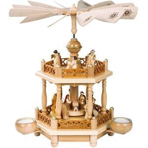 Richard Glässer Seiffen German Christmas Pyramid Nativity Scene, 1-Tier, Height 35 Cm / 1.. Rg 16701 New Richard Glässer Seiffen German Christmas Pyramid Nativity Scene, 1-Tier, Height 35 Cm / 1.. Rg 16701 New