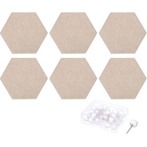 Uxcell 6pcs 12\"X10\" Self Adhesive Hexagon Cork Felt Bulletin Board With Pins Camel Uxcell 6pcs 12\"X10\" Self Adhesive Hexagon Cork Felt Bulletin Board With Pins Camel