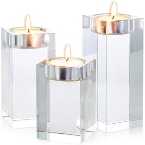 Sziqiqi Candle Holder Set, 3-Piece Crystal Glass, K9 Crystal, Transparent, Poli Sziqiqi Candle Holder Set, 3-Piece Crystal Glass, K9 Crystal, Transparent, Poli