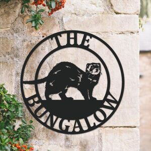 Black Country Metal Works Customisable Steel Ferret Circular House Name Sign Black Country Metal Works Customisable Steel Ferret Circular House Name Sign