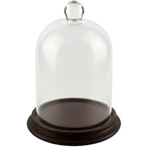 Emh Glass Display Dome With Beech Wood Vintage Base Brown H:17.5 Cm X D:10.5 Cm Emh Glass Display Dome With Beech Wood Vintage Base Brown H:17.5 Cm X D:10.5 Cm