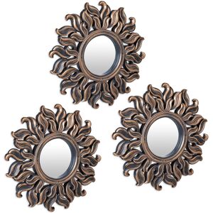 Relaxdays Decorative Sun Mirrors Set Of 3 Wall Mounted 24 Cm Plastic Bronze Hanging Decor Relaxdays Decorative Sun Mirrors Set Of 3 Wall Mounted 24 Cm Plastic Bronze Hanging Decor