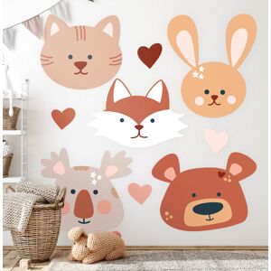 Coloray Stickers Kids Decor Room Decoration Decal Woodland Animals In Boho Pastel Hearts Coloray Stickers Kids Decor Room Decoration Decal Woodland Animals In Boho Pastel Hearts
