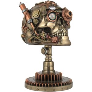 Veronese Design Steampunk Skull On Gear Stand Bronze Figurine (By Veronese) Veronese Design Steampunk Skull On Gear Stand Bronze Figurine (By Veronese)