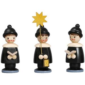Erzgebirgische Volkskunst Drechslerei Schalling Miniature Figures 3 Carolers Black Height 6.2cm New Christmas Figures Erzgebirgische Volkskunst Drechslerei Schalling Miniature Figures 3 Carolers Black Height 6.2cm New Christmas Figures
