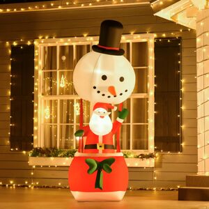 Homcom 8ft Christmas Inflatable Deco With Santa Claus On Snowman Hot Air Balloon Led Homcom 8ft Christmas Inflatable Deco With Santa Claus On Snowman Hot Air Balloon Led