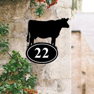 Black Country Metal Works New Black Cow Iron House Number Sign Black Country Metal Works New Black Cow Iron House Number Sign