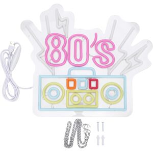 80'S Neon Sign Multi Color Led Strips Acrylic Panel 80'S Wall Decor For Bar Part 80'S Neon Sign Multi Color Led Strips Acrylic Panel 80'S Wall Decor For Bar Part