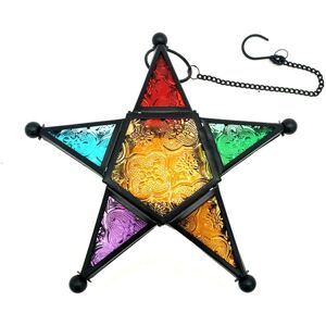 Sodial 3x(Hanging Candle ,Moroccan Glass Five-Pointed Star Shaped Tealight-Holder4483 Sodial 3x(Hanging Candle ,Moroccan Glass Five-Pointed Star Shaped Tealight-Holder4483